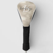 Glam Champagne Gold Trendy Script Monogram Golf Headcover (Vorderseite)