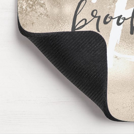 Glam Champagne Gold Trendy Script Monogram  Mousepad (Ecke)