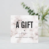 Glam Champagne Marble Elegantes Beauty Salon Logo (Stehend Vorderseite)