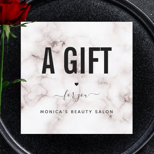 Glam Champagne Marble Elegantes Beauty Salon Logo