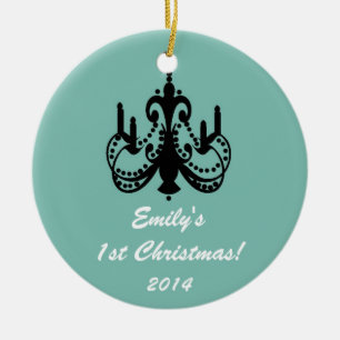 Glam Chandelier Chic Personalisierter Name Keramik Ornament