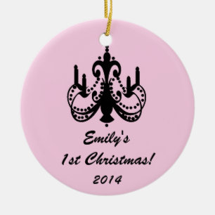 Glam Chandelier Chic Personalisierter Name Keramikornament