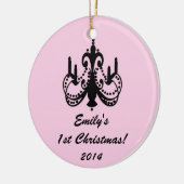 Glam Chandelier Chic Personalisierter Name Keramikornament (Links)