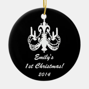 Glam Chandelier Chic Personalisierter Name Keramikornament