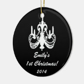 Glam Chandelier Chic Personalisierter Name Keramikornament (Links)