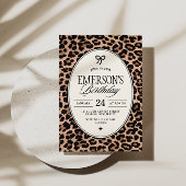 Glam Cheetah Print Birthday Party Einladung