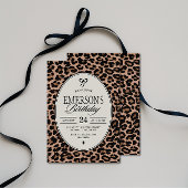 Glam Cheetah Print Birthday Party Einladung