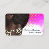 Glam Chic Afro Boss Lady QR Code Business Card Visitenkarte (Vorderseite)