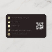 Glam Chic Afro Boss Lady QR Code Business Card Visitenkarte (Rückseite)