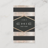 Glam Chic Black und Silver Sequins Visitenkarte (Vorderseite)