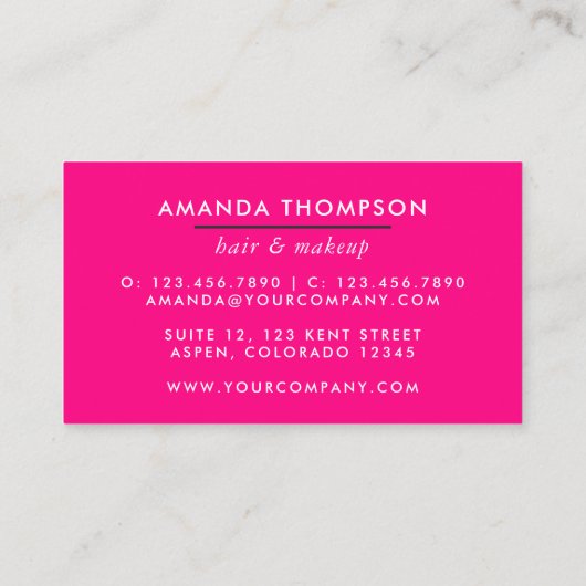 Glam Chic Business Card Visitenkarte (Rückseite)