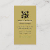 Glam Chic Coffee Boss QR Code Business Card Visitenkarte (Rückseite)