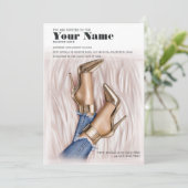 Glam Chic Fashion Show Einladung (Stehend Vorderseite)