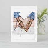 Glam Chic Fashion Show Foil Einladung (Stehend vorne)