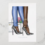 Glam Chic Fashion Show Foil Einladung (Vorderseite)