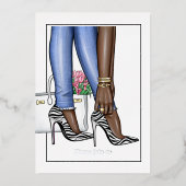 Glam Chic Fashion Show Foil Einladung (Vorderseite)