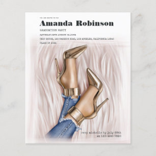 Glam Chic Fashion Show Graduation Party Einladung Flyer