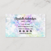 Glam Chic Funkelnd Crystal Diamond Rainbow Visitenkarte (Rückseite)