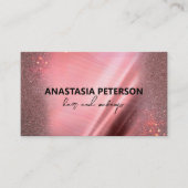 Glam Chic Funkelnd Pink Metallic Rose Gold Glitzer Visitenkarte (Vorderseite)