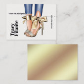 Glam Chic Gold Fashion Business Card Visitenkarte (Vorne/Hinten)