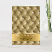 Glam Chic Gold Imitats Velvet Silver Geburtstag Karte (Vorderseite)