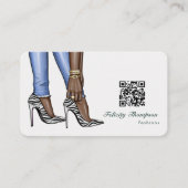 Glam Chic Gold Mode Designer QR Code Business C Visitenkarte (Vorderseite)