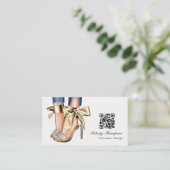 Glam Chic Gold Mode Designer QR Code Visitenkarte (Stehend Vorderseite)
