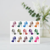 Glam Chic High Heels Custom Post Card Postkarte (Stehend Vorderseite)