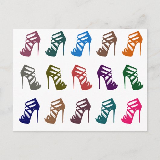 Glam Chic High Heels Custom Post Card Postkarte (Vorderseite)