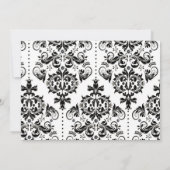 Glam Chic Hot Pink & Damask Kinderdusche Einladung (Rückseite)