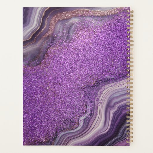 Glam Chic Lila Glitzer Agate Marble Planer (Rückseite)