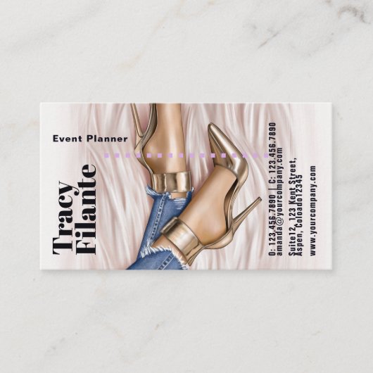 Glam Chic Mode Visitenkarte (Vorderseite)