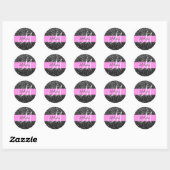 Glam Chic Pink Black Glitzer Sparkname Monogram Runder Aufkleber (Blatt)