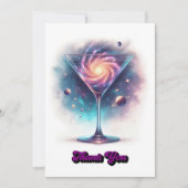 Glam Chic Retro Martini Galaxy Glasdesign Dankeskarte (Vorderseite)