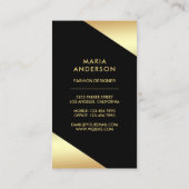 Glam Chic Stars Confetti Black Gold Butterfly Visitenkarte (Rückseite)