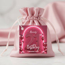 Glam Chic Vibrant Neon Rosa 21. Geburtstagsfeier