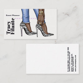 Glam Chic Zebra Fashion Business Card Visitenkarte