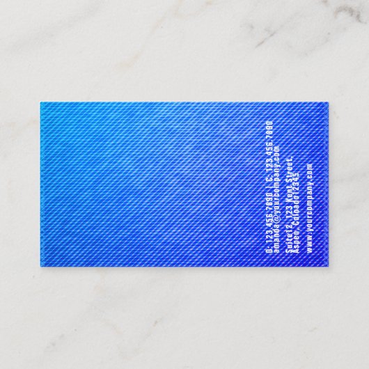 Glam Chic Zebra Fashion Business Card Visitenkarte (Rückseite)