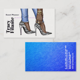Glam Chic Zebra Fashion Business Card Visitenkarte