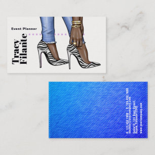 Glam Chic Zebra Fashion Business Card Visitenkarte