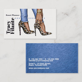 Glam Chic Zebra Fashion Business Card Visitenkarte