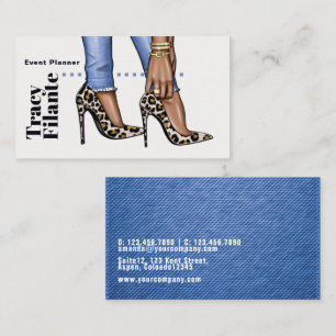Glam Chic Zebra Fashion Business Card Visitenkarte