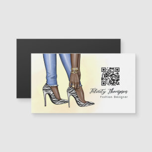 Glam Chic Zebra Fashion QR Code Magnetkarte