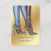 Glam Chic Zebra Fashionista QR Code Visitenkarte (Vorderseite)