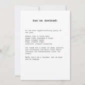 Glam Chicken on Ice Einladung (Rückseite)