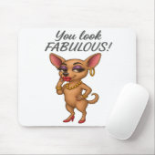Glam Chihuahua Mousepad (Mit Mouse)