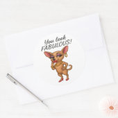 Glam Chihuahua Runder Aufkleber (Umschlag)