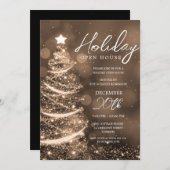 GLAM Christmas Holiday Open House Party Gold Einladung (Vorne/Hinten)