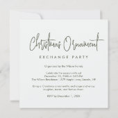 Glam Christmas Ornament Shaped Like a Rose Invi Einladung (Rückseite)