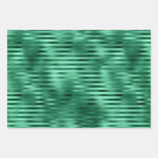 Glam Christmas Tree Muster Green Gold Foil Geschenkpapier Set (Vorderseite 3)